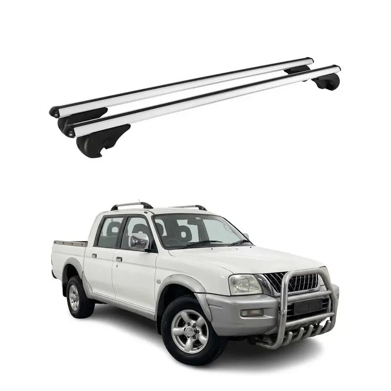 Barres de toit Transversales pour Mitsubishi L200 III 1996-2005 TÜV Alu Gris 2x