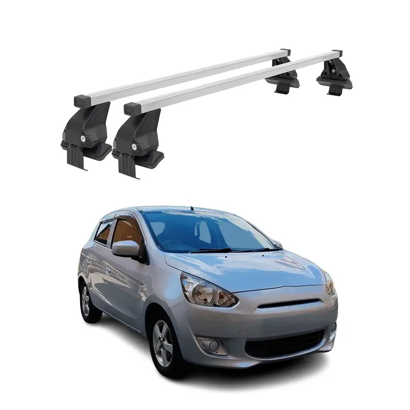Barres de toit transversales pour Mitsubishi Mirage HB 2012-2016 Acier Gris