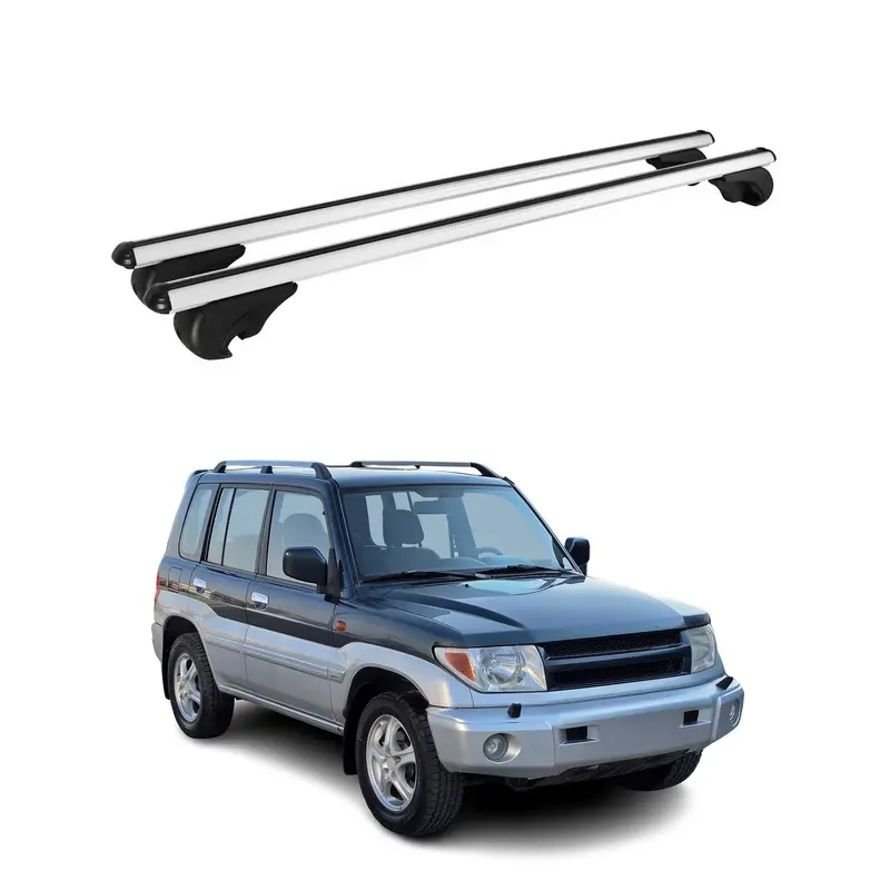 Barres de toit Transversales pour Mitsubishi Pajero III 2000-2006 TÜV Alu Gris