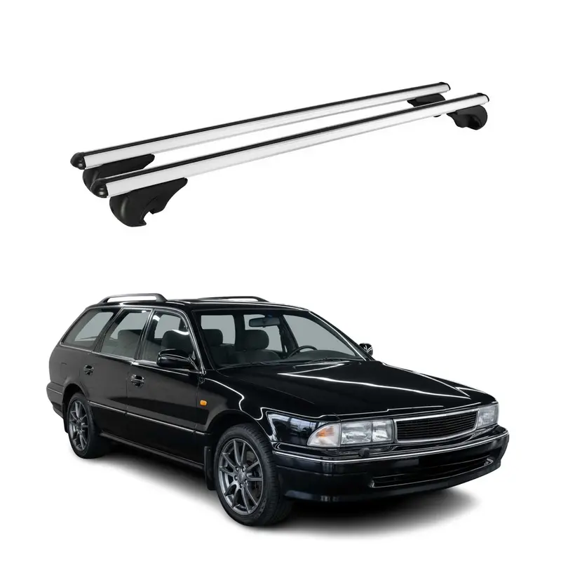 Barres de toit Transversales pour Mitsubishi Sigma Kombi 1991-1996 TÜV Gris 2Pcs