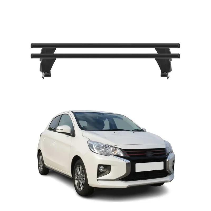 Barres de toit Transversales pour Mitsubishi Spacestar 2017-2020 Alu Noir 2x