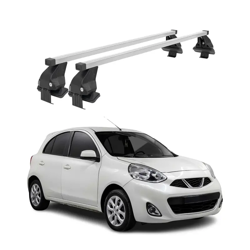 Barres de toit transversales pour Nissan Micra 2017-2023 Gris