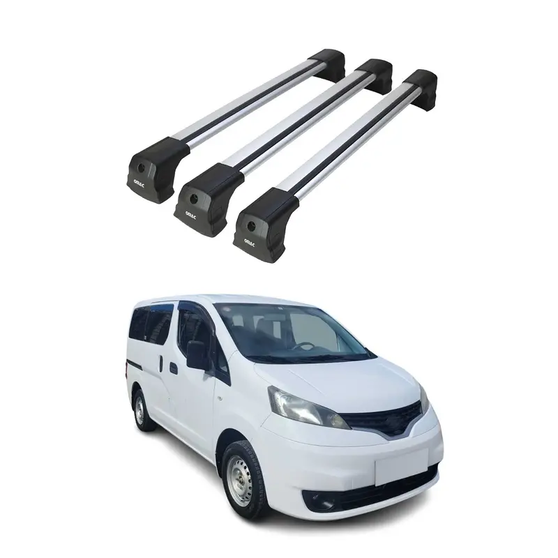 Barres De Toit Transversales pour Nissan NV200 2009-2020 Alu Gris 3Pcs