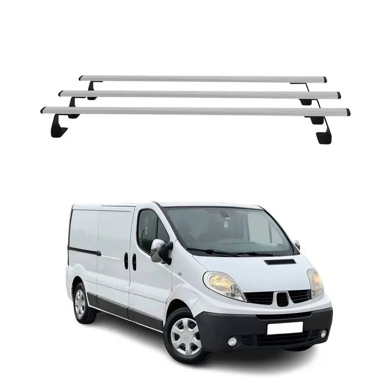 Barres de toit transversales pour Nissan Primastar 2001-2014 gris en Acier