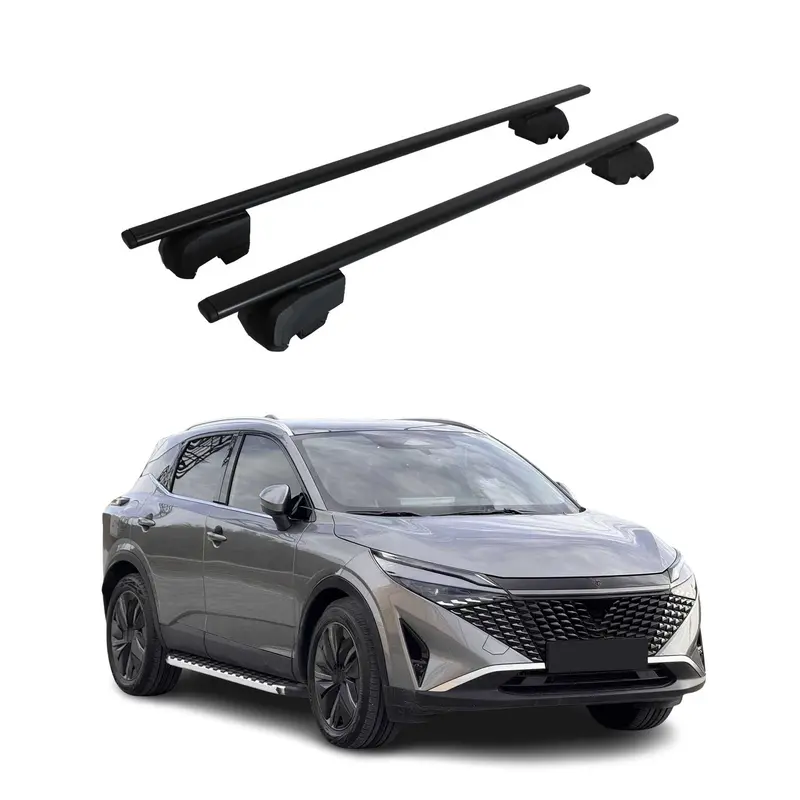 Barres de toit Transversales pour Nissan Qashqai 2021-2023 Acier Noir ABE