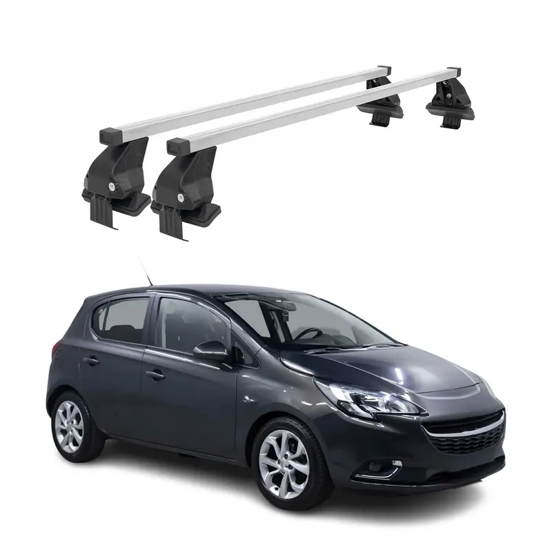 Barres de toit transversales pour Opel Corsa 2015-2019 Acier Gris