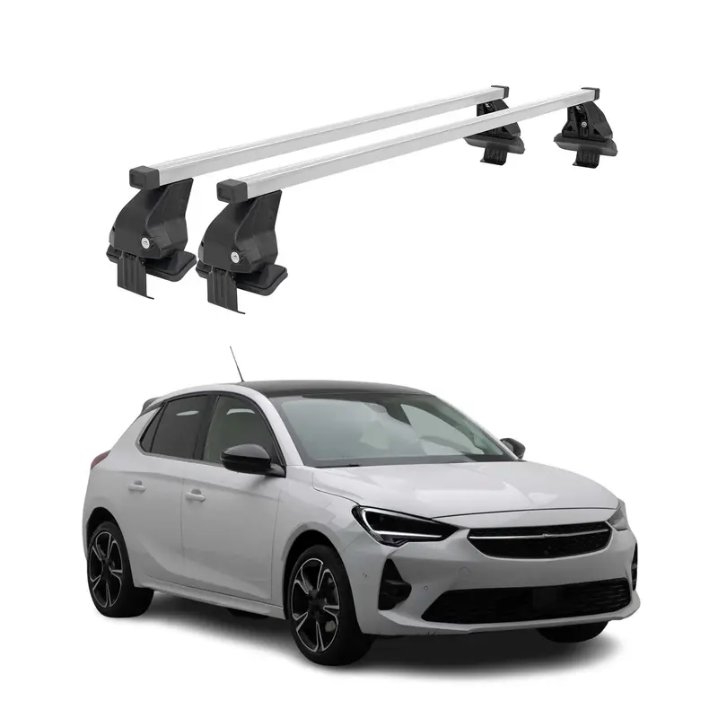 Barres de toit transversales pour Opel Corsa 2019-2026 Acier Gris