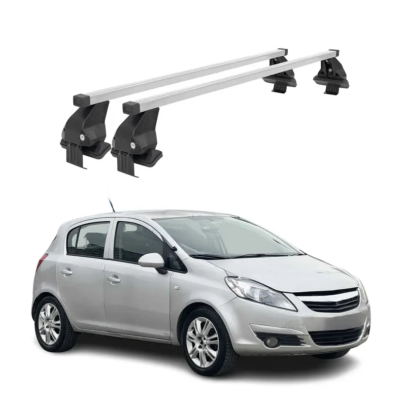 Barres de toit transversales pour Opel Corsa D 2006-2010 Acier Argent