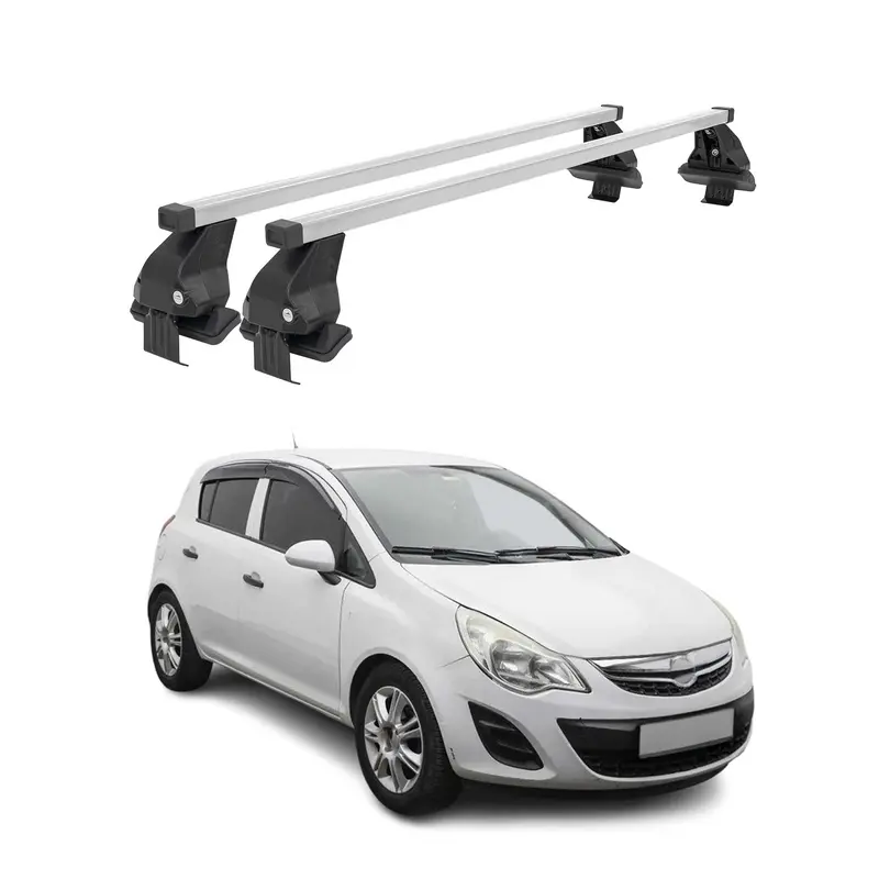 Barres de toit transversales pour Opel Corsa D 2011-2014 Acier Gris