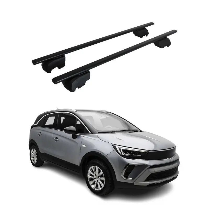 Barres de toit Transversales pour Opel Crossland 2021-2024 ABE Noir