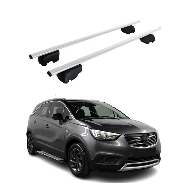 Barres de toit Transversales pour Opel Crossland X 2017-2024 Acier Argent ABE