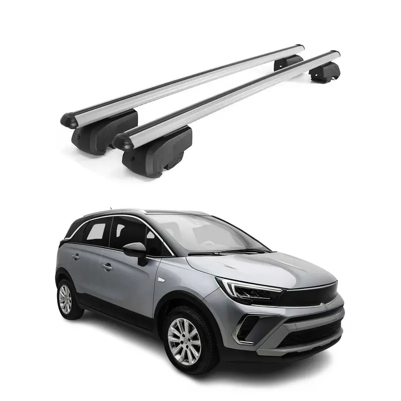 Barres de toit Transversales pour Opel Crossland X 2017-2024 Alu Gris ABE