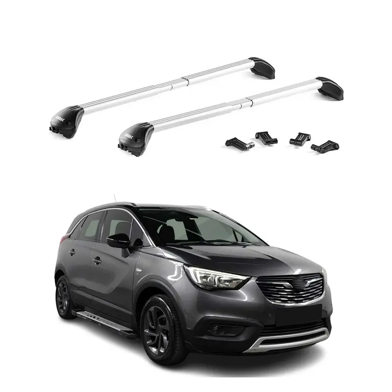 Barres de toit transversales pour Opel Crossland X/Grandland X 2017-24 Gris ABE