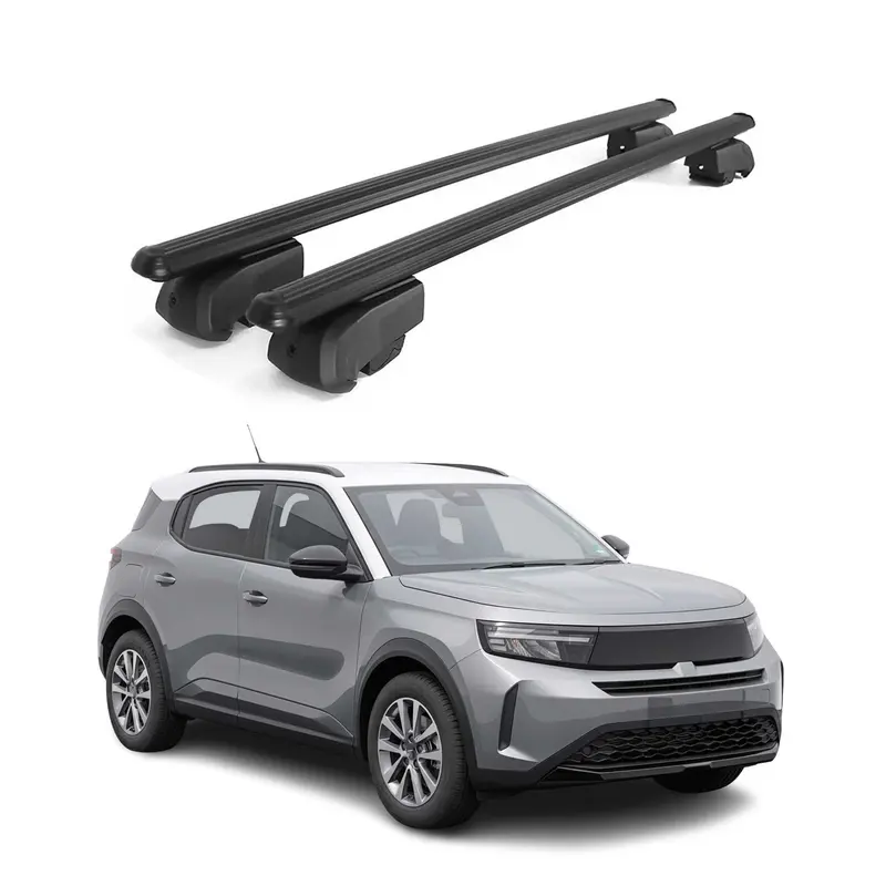 Barres de toit Transversales pour Opel Frontera 2024-2026 Aluminium Noir 2Pcs