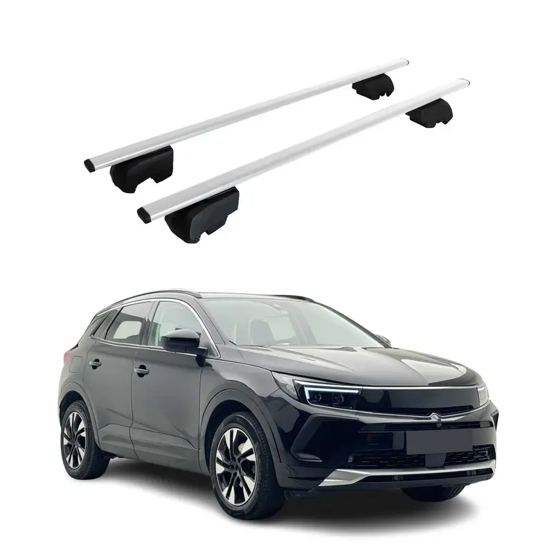 Barres de toit Transversales pour Opel Grandland 2017-2024 Acier Argent ABE