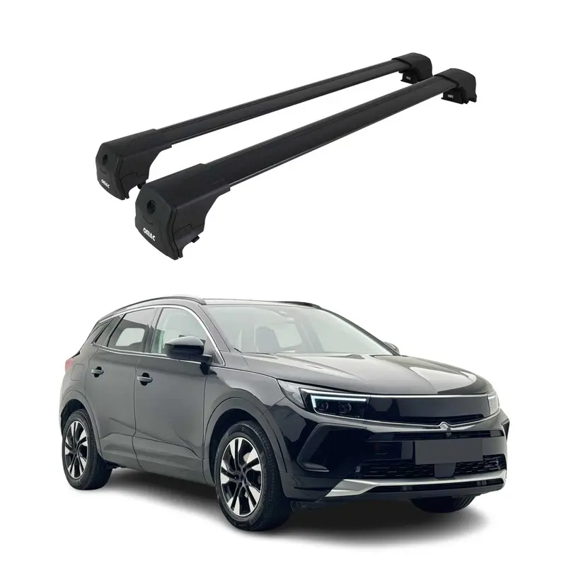 Barres De Toit Transversales pour Opel Grandland 2017-2024 Alu Noir ABE
