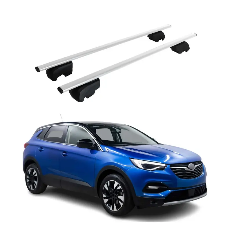 Barres de toit Transversales pour Opel Grandland X 2017-2024 Acier Argent ABE