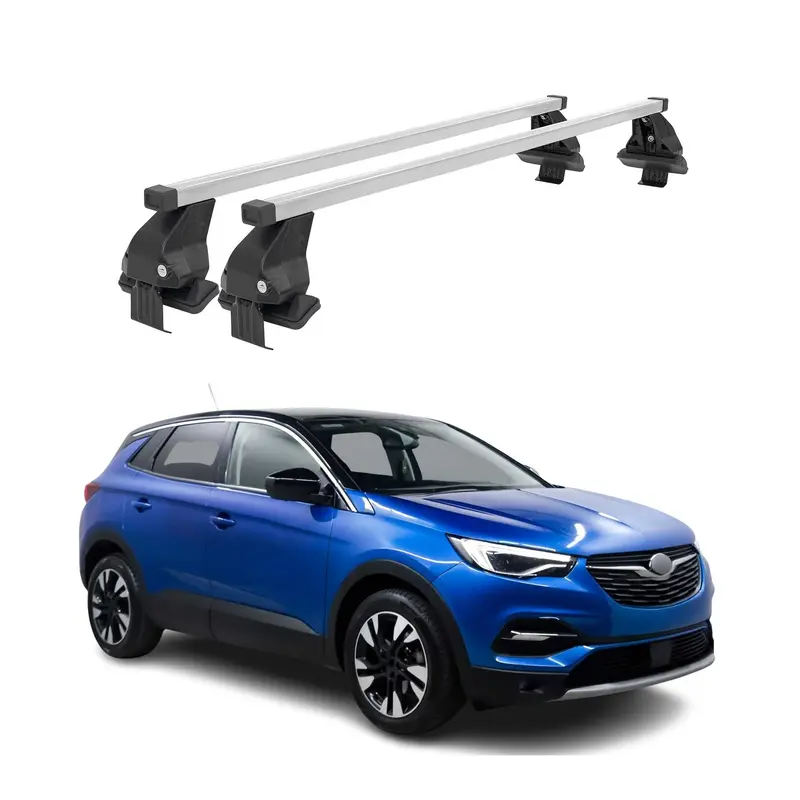 Barres de toit transversales pour Opel Grandland X 2017-2024 Acier Gris