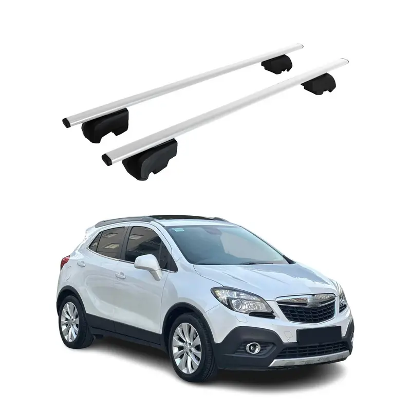 Barres de toit Transversales pour Opel Mokka 2012-2015 Acier Argent ABE