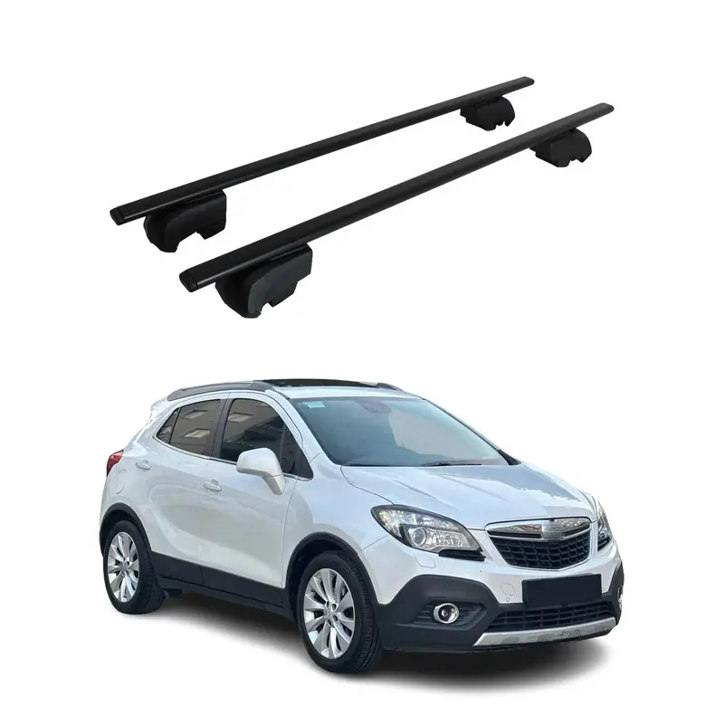 Barres de toit Transversales pour Opel Mokka A 2012-2020 Acier Noir ABE