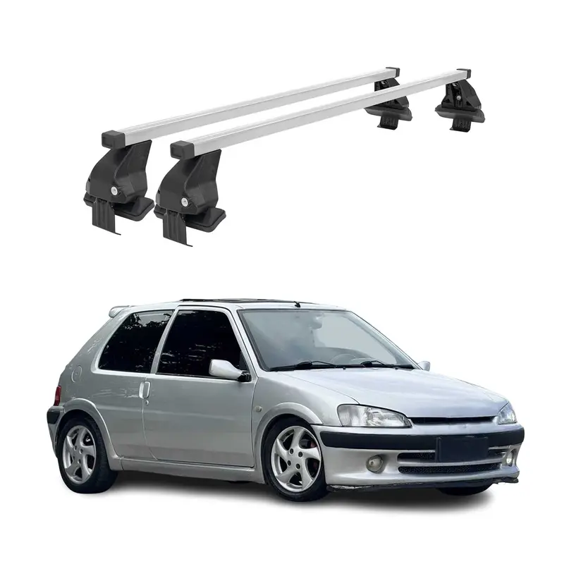Barres de toit transversales pour Peugeot 106 1992-2004 Acier Argent