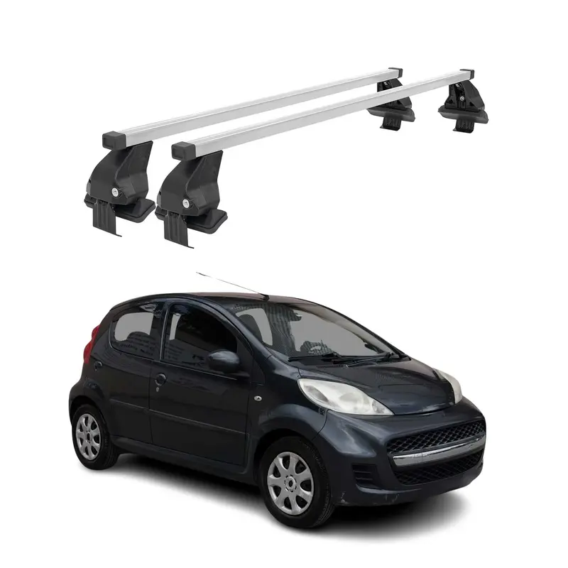 Barres de toit transversales pour Peugeot 107 2005-2014 Acier Gris