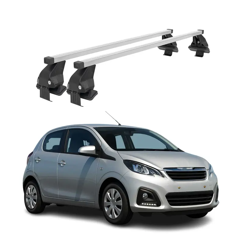 Barres de toit transversales pour Peugeot 108 2014-2022 Acier Gris