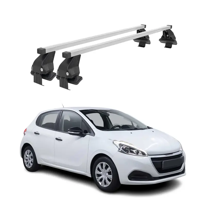 Barres de toit transversales pour Peugeot 208 2015-2019 Acier Gris