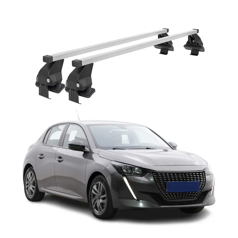 Barres de toit transversales pour Peugeot 208 II 2019-2026 Acier Gris