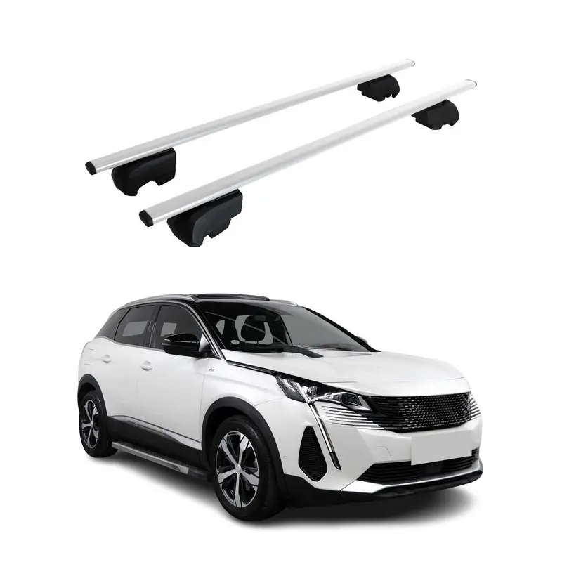 Barres de toit Transversales pour Peugeot 3008 2016-2023 Acier Argent ABE