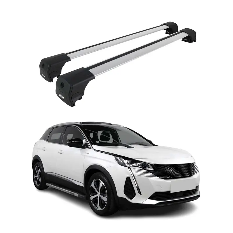 Barres De Toit Transversales pour Peugeot 3008 II 2016-2024 Aluminium Gris ABE