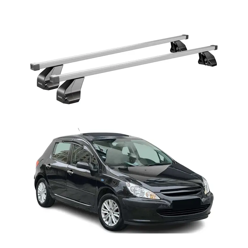 Barres de toit transversales pour Peugeot 307 2001-2009 Acier Argent