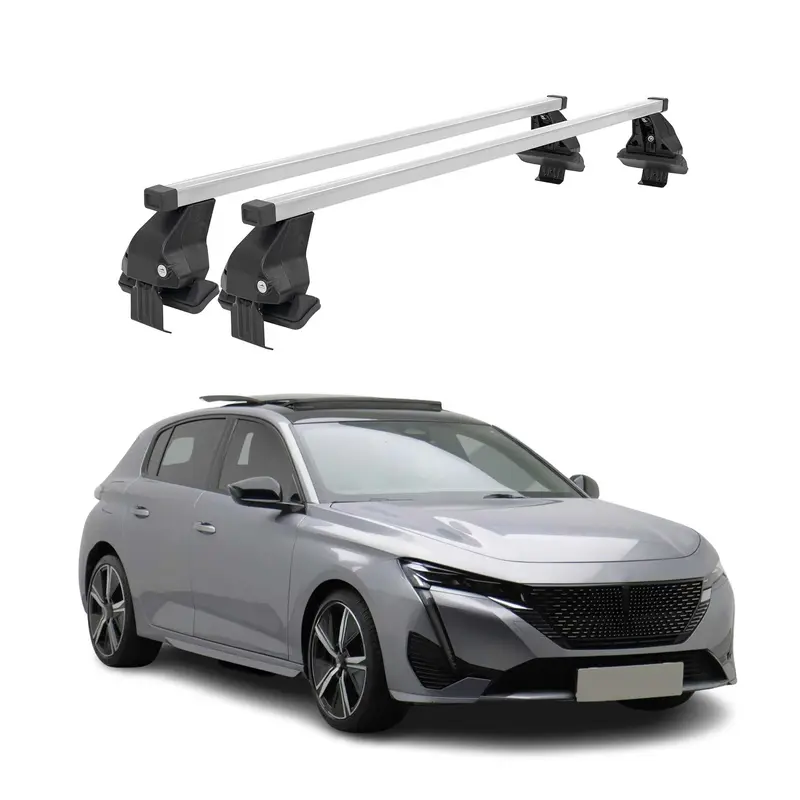 Barres de toit transversales pour Peugeot 308 2021-2026 Acier Gris