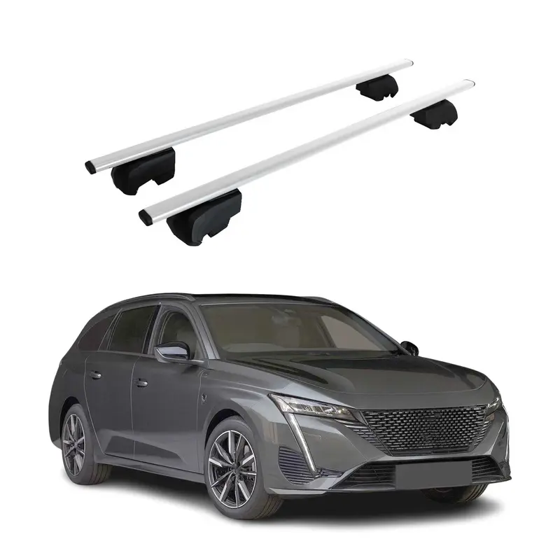 Barres de toit Transversales pour Peugeot 308 Break 2021-2023 Acier Argent ABE