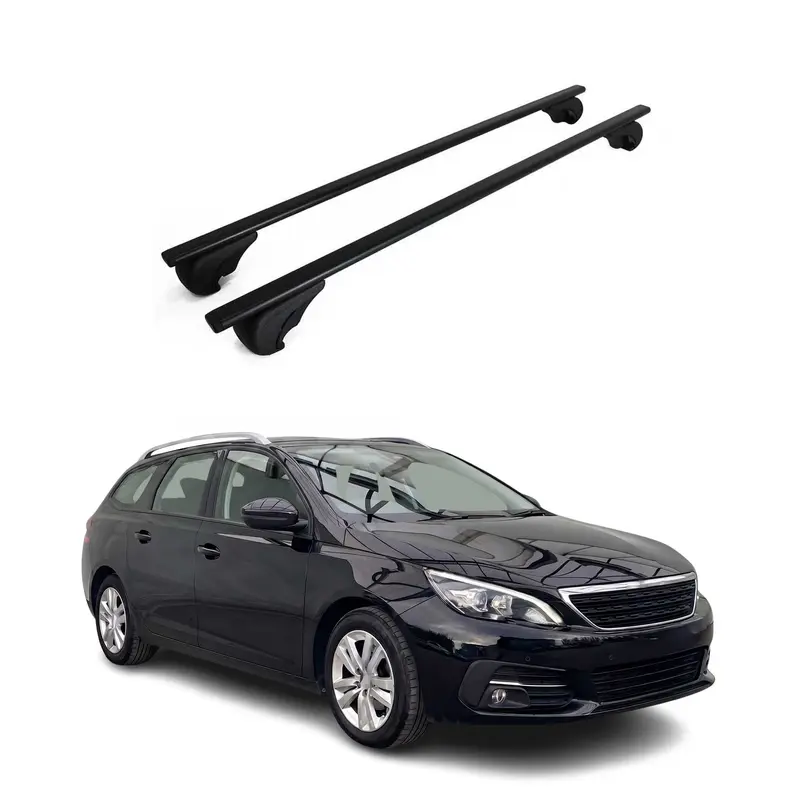 Barres de toit Transversales pour Peugeot 308 II Kombi 2013-2021 Acier Noir 2Pcs