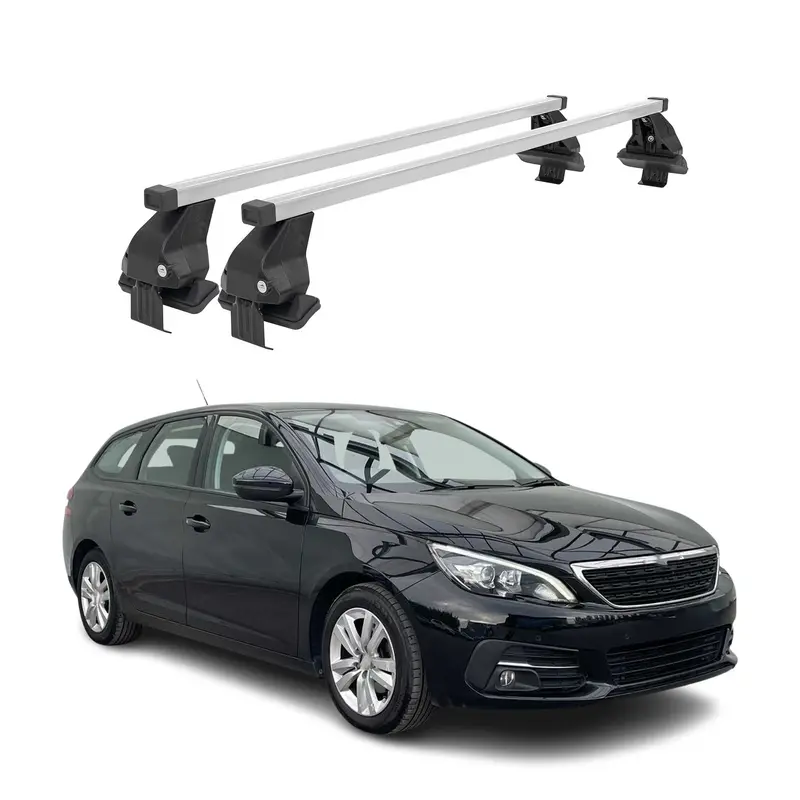 Barres de toit transversales pour Peugeot 308 SW 2014-2021 Acier Gris