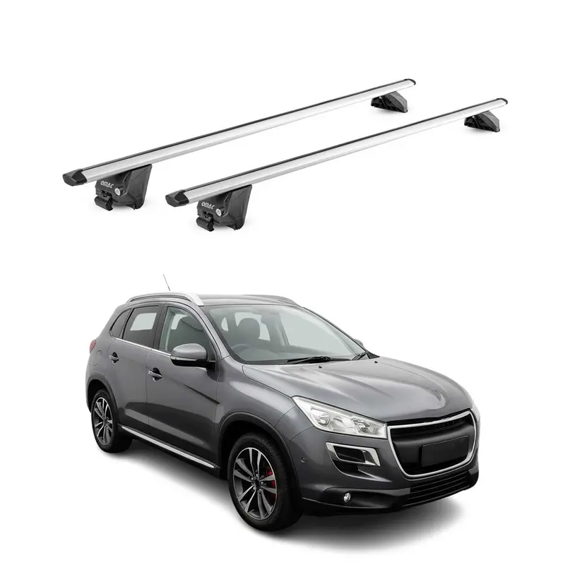 Barres de toit transversales pour Peugeot 4008 2012-2017 Aluminium Gris ABE