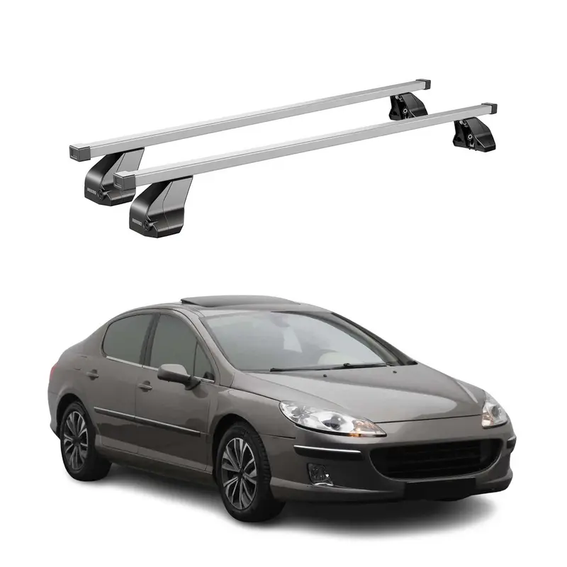 Barres de toit transversales pour Peugeot 407 2004-2012 Acier Gris
