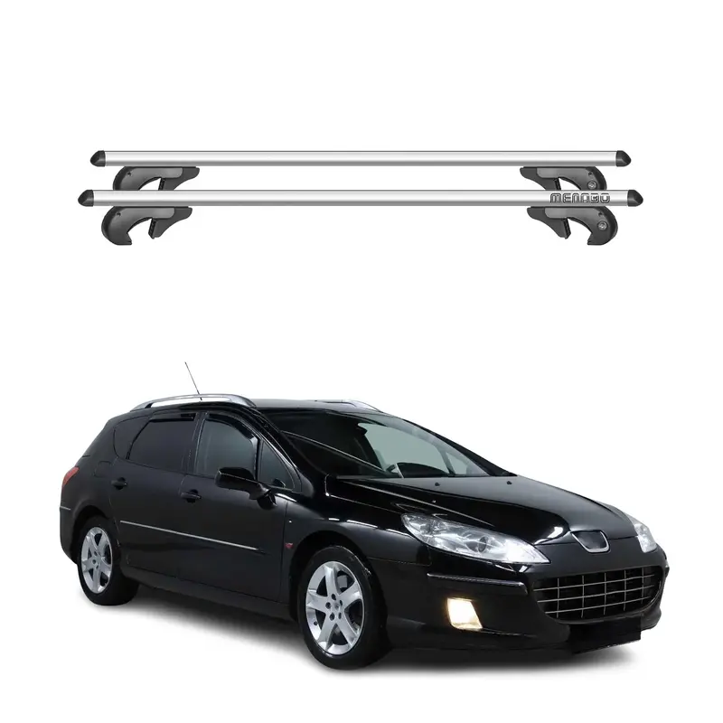 Barres de toit transversales pour Peugeot 407 Break 2004-2012 90kg Alu Gris