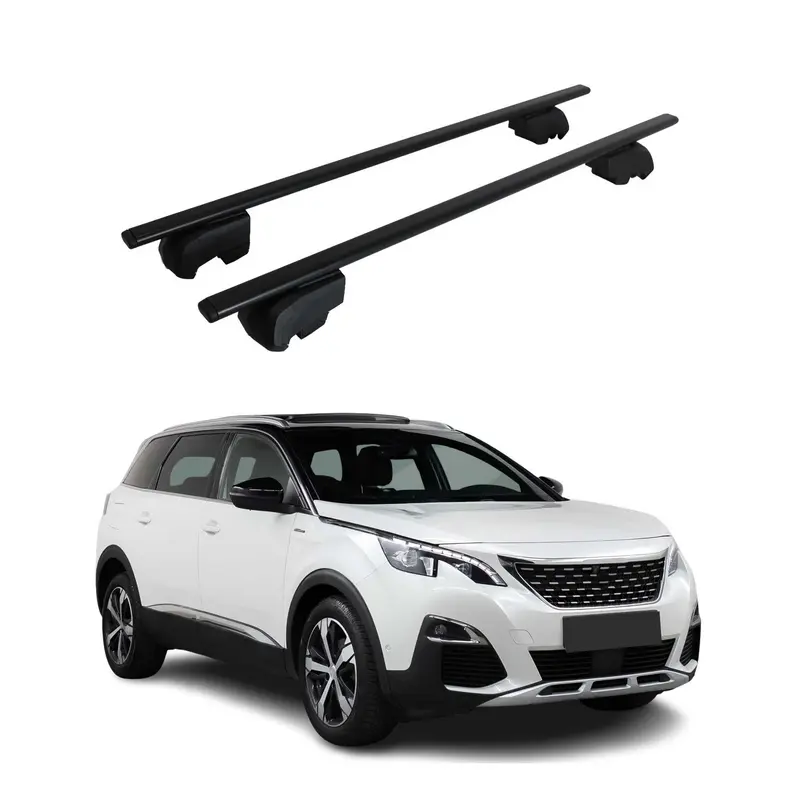 Barres de toit Transversales pour Peugeot 5008 2017-2023 Acier Noir ABE
