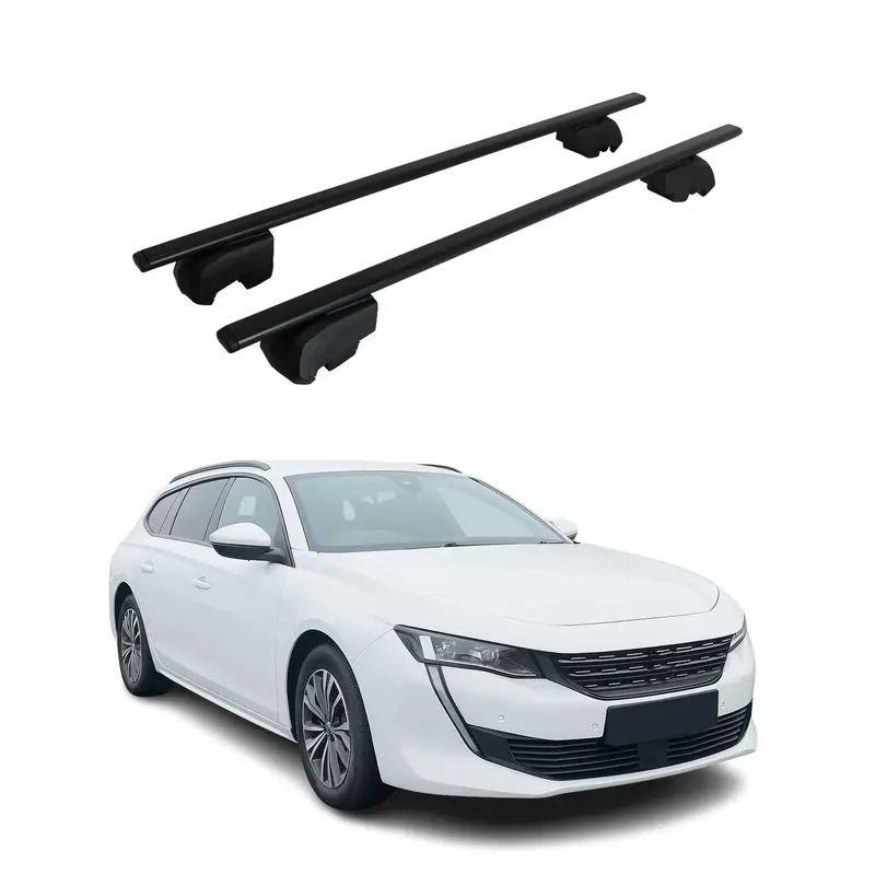 Barres de toit Transversales pour Peugeot 508 2018-2025 Acier Noir ABE