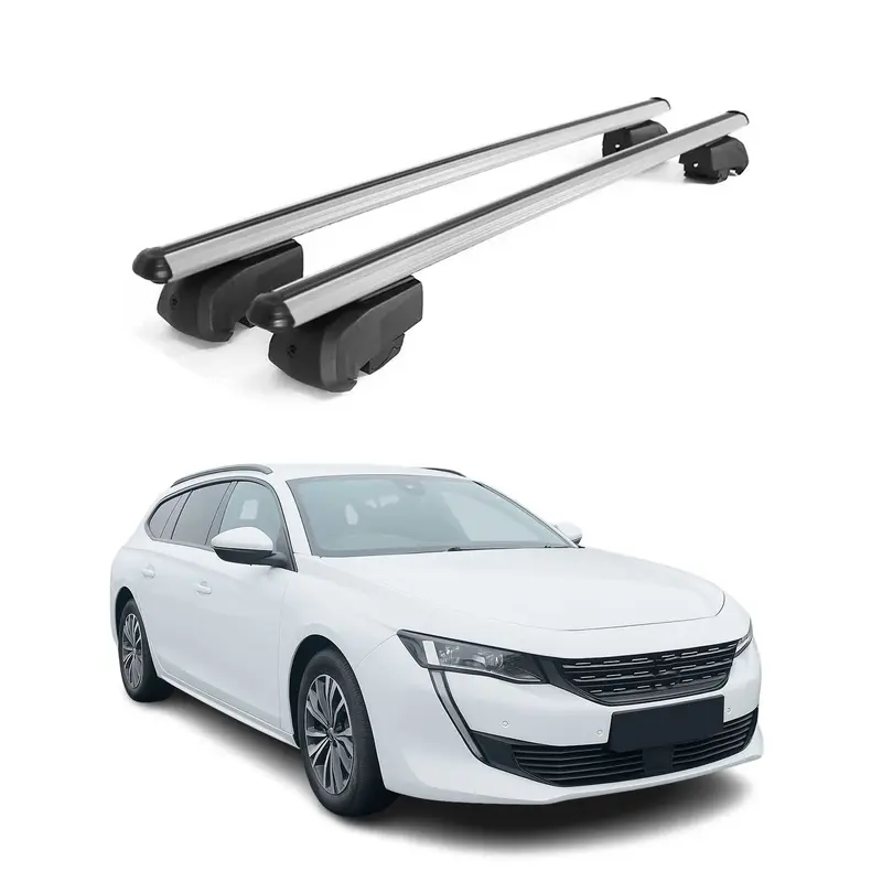 Barres de toit Transversales pour Peugeot 508 2018-2025 Aluminium Gris ABE