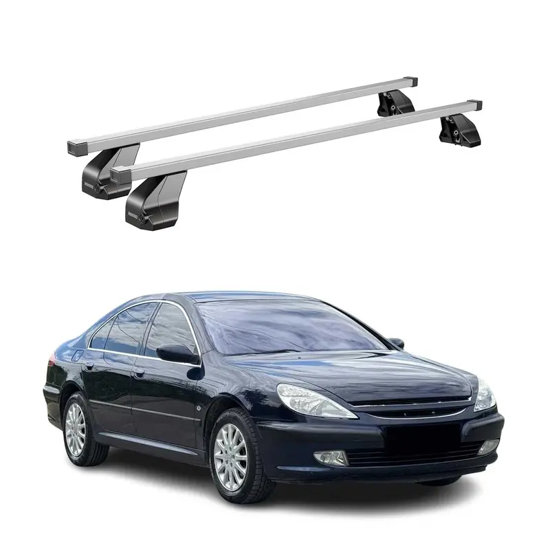 Barres de toit transversales pour Peugeot 607 2005-2010 Acier Gris