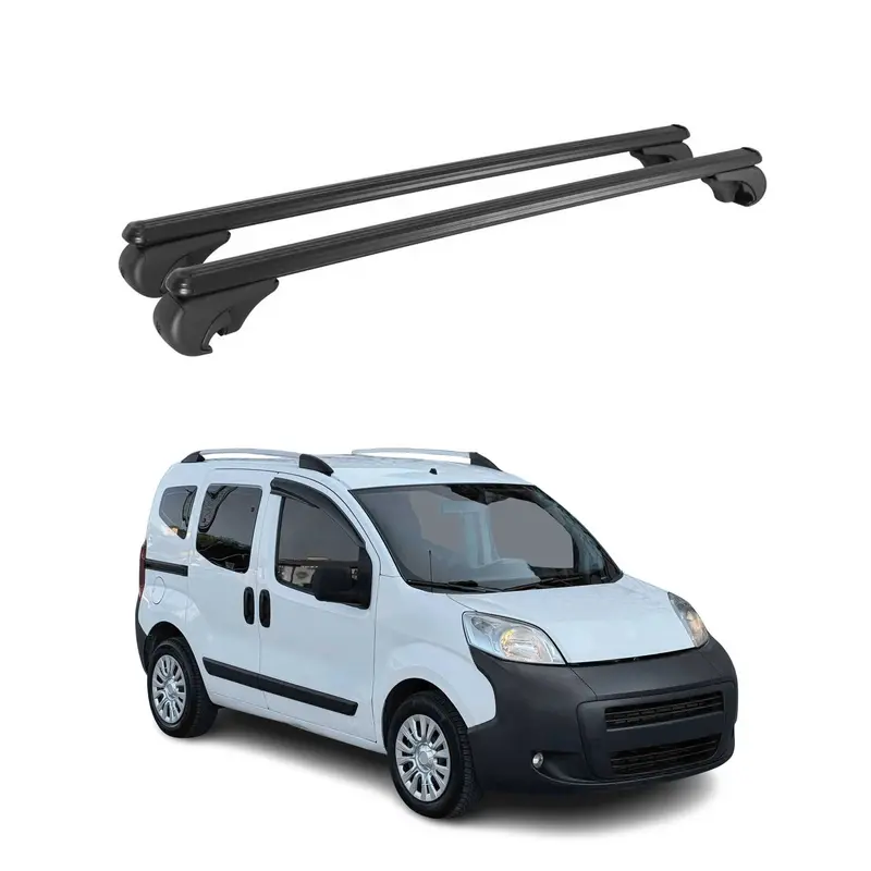 Barres de toit Transversales pour Peugeot Bipper 2008-2017 TÜV Aluminium Noir 2x