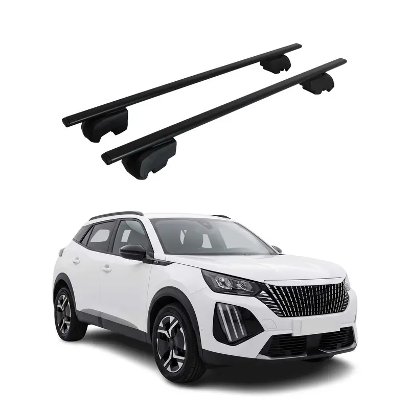 Barres de toit Transversales pour Peugeot e-2008 2023-2026 Acier Noir 2Pcs