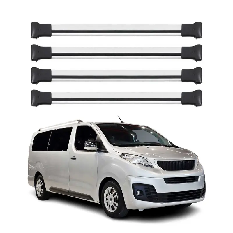Barres de Toit transversales pour Peugeot Expert / Traveller 2016-2026 Argent 4x