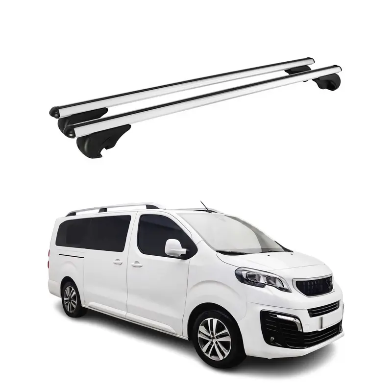 Barres de toit Transversales pour Peugeot Expert / Traveller 2016-2026 TÜV Gris