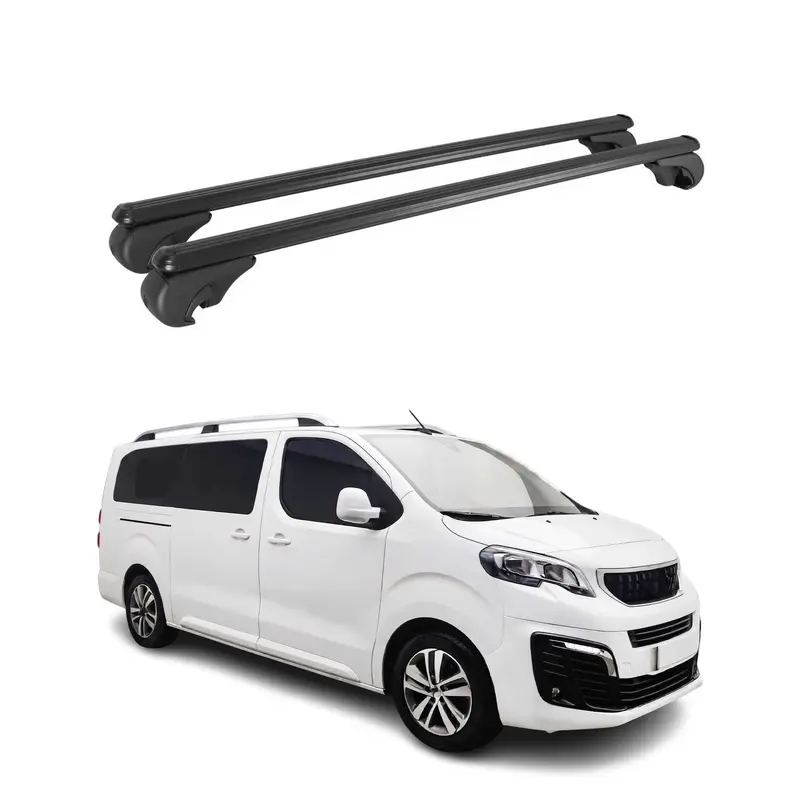 Barres de toit Transversales pour Peugeot Expert / Traveller 2016-2026 TÜV Noir