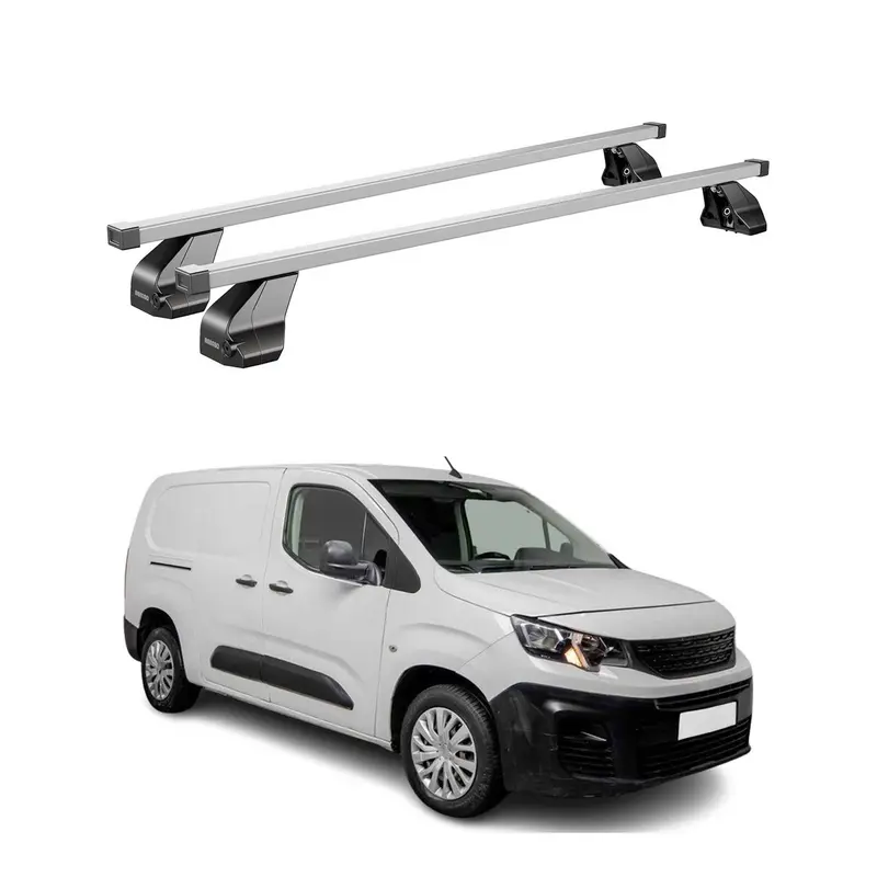 Barres de toit transversales pour Peugeot Partner III 2018-2026 Acier Gris