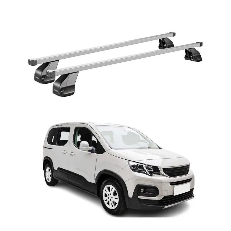 Barres de toit transversales pour Peugeot Rifter 2018-2026 Acier Gris